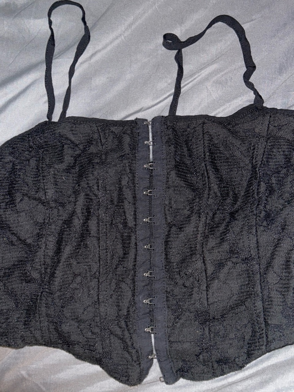 wild fable Black Lace Hook-Front Corset Cami